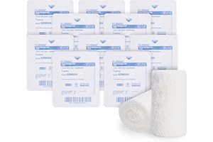 AMERICAN HEALTH SERVICE Sterile Gauze Rolls [50 Rolls] - 4.5” x 4.1 Yards, 100% Cotton Wound Dressing Sterile Wraps, 6 Ply Individually Wrapped Weaved Bandage Gauzes, Highly Absorbent First Aid Gauzes