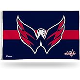 Rico Industries NHL Hockey Washington Capitals Blue with Red Stripe 3' x 5' Banner Flag Single Sided - Indoor or Outdoor - Home Décor
