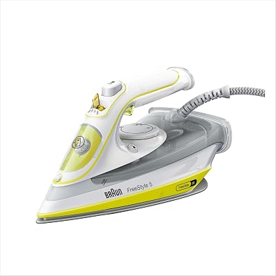 FreeStyle 5 – Ferro a vapor com sola SuperCeramic, vapor potente, sistema antigotejamento, ponta de precisão, ferro fácil e suave, amarelo (SI5016YL)