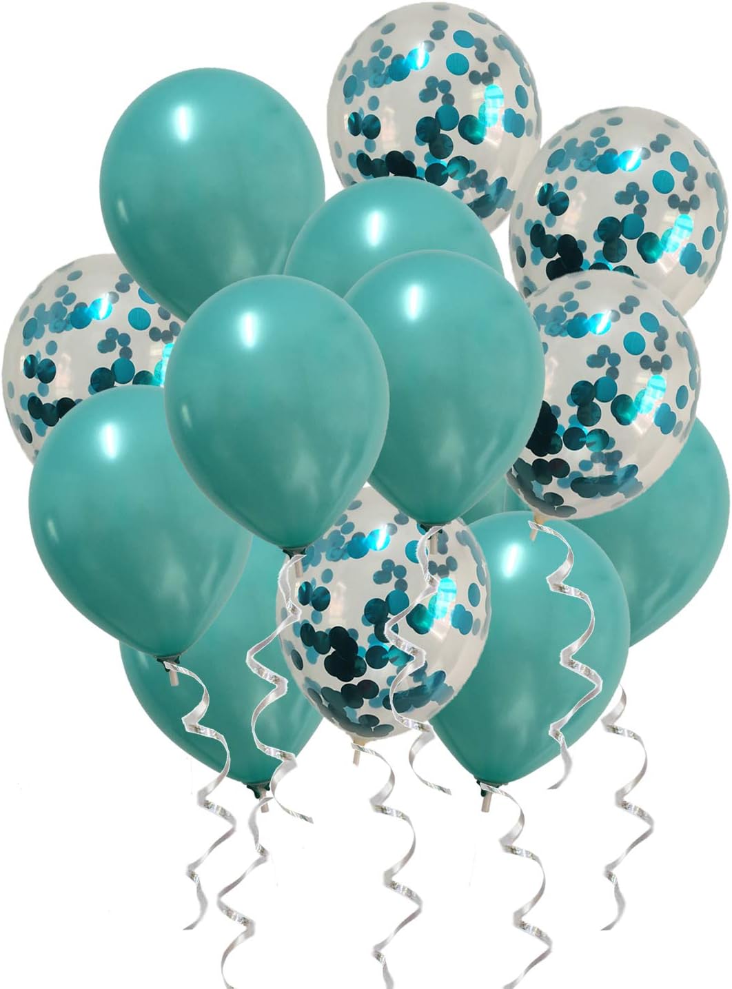 Metallic Teal Balloons Confetti Turquoise Balloons for Baby Shower Birthday Wedding Engagement Party Decorations