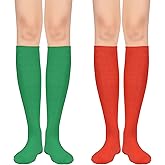 Century Star 2-Pack Long Knee High Socks for Women-Mixed Striped Tube Socks Causal Stockings
