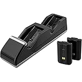 Nyko Charge Base S - 2 Port Controller Charger with 2 Rechargeable Batteries for Xbox 360