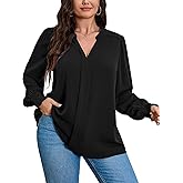 SCOMCHIC 2024 Plus Size Blouses for Women Dressy Casual V Neck Long Sleeve Casual Loose Shirts XL-5XL