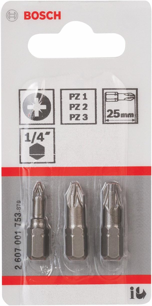 Bosch 2607001753 Screwdriver Bit 3 Set 25Mm Pz