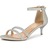 Allegra K Women's Stiletto Kitten Heels Glitter Heel Sandals