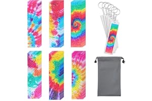 KAMAIXUN 43 Pcs Calm Strips for Anxiety - Sensory Stickers Kit with 36 Textured Strips, 6 Keychain Fidgets & Storage Bag - Desk & Classroom Essentials for Adults, Teens & Kids - Anxiety Relief (Tie-Dye Style)