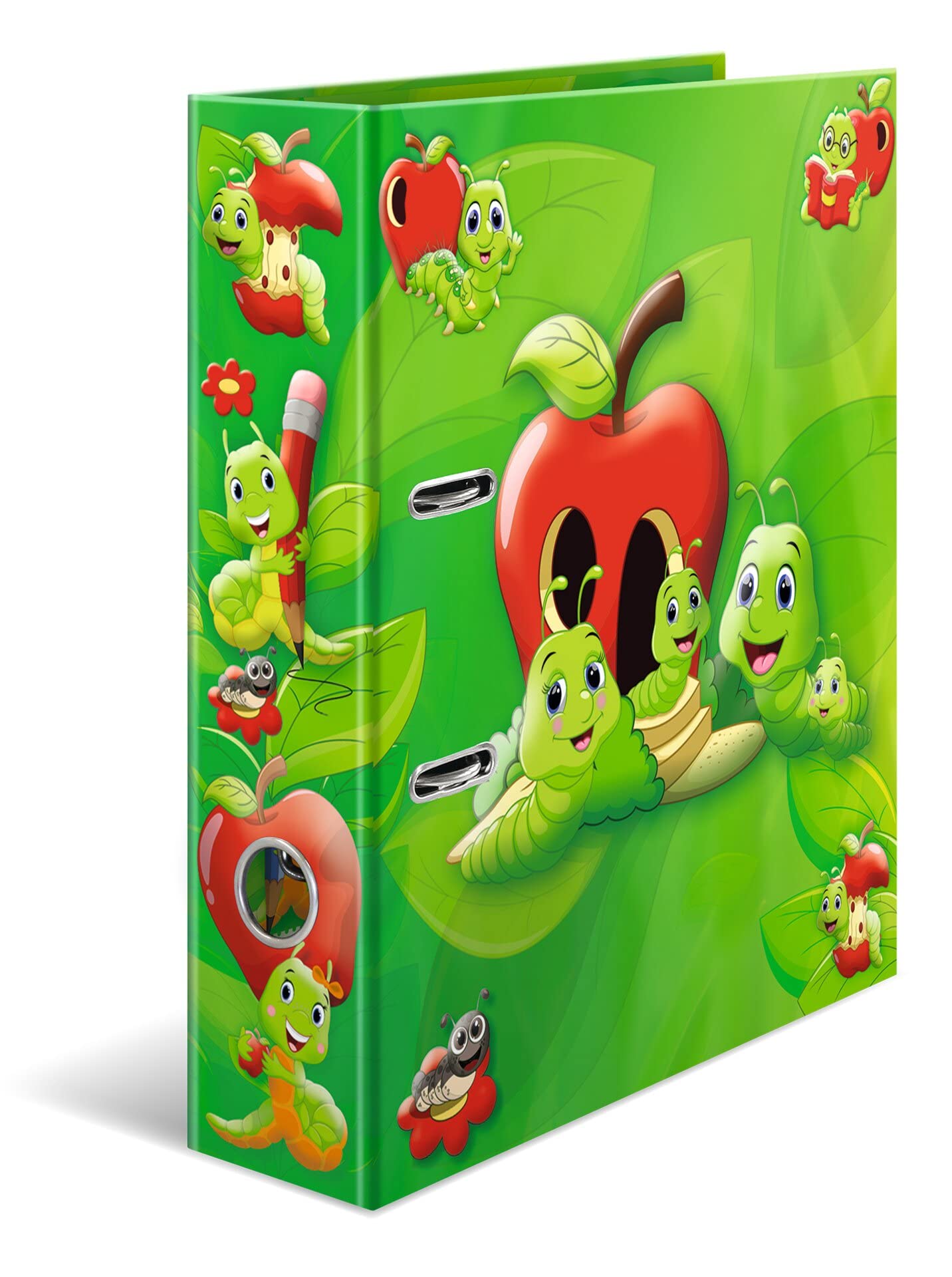 HERMA Lever Arch File Kindergarten Animals with Fritz The Worm Motif, A4, 70 mm Spine, with Inner Print, 1 Folder