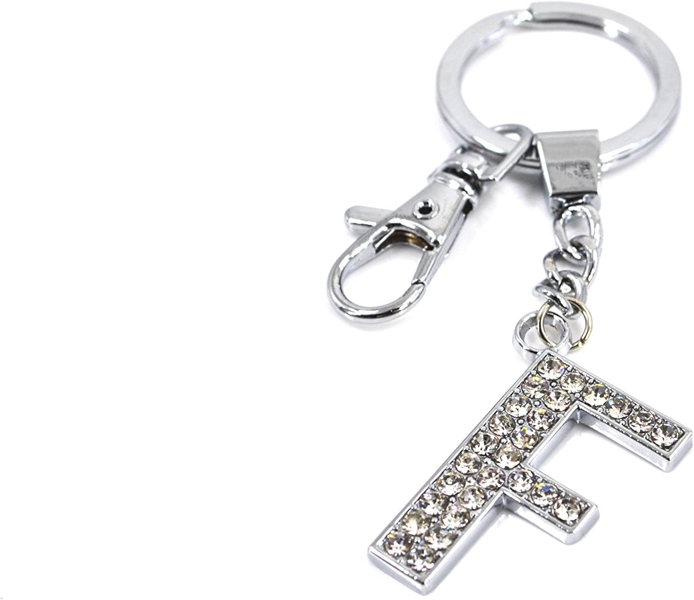 HB StyleDiamante Alphabet Letter Keyring Bag Charm (Letter F)