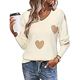 Women's Spring Sweaters 2026 Casual Long Sleeve Pullover V Neck Lightweight Sweatshirts Cute Blouse Tops