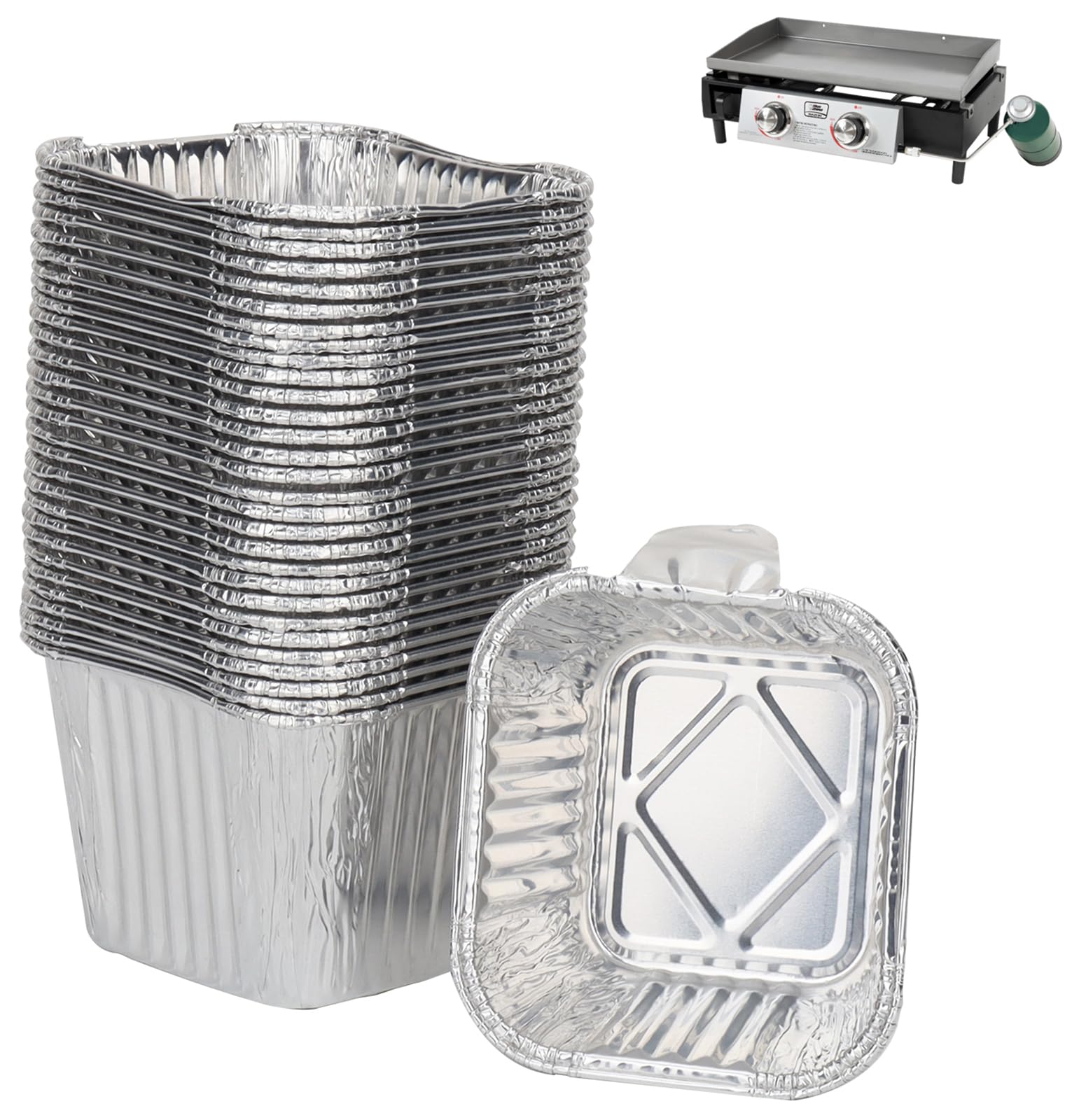 Photo 1 of DcYourHome 30 Pack Grease Cup Liners for Razor 1 Burner & 2 Burner Griddle, Griddle Aluminum Foil Grease Catcher Liner for Razor GGC2030M GGC2030L GGT2130L GGT2160M GBT1860L Drip Pan Replacement Parts