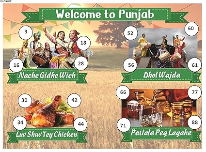 Craftgami - Punjabi Theme Tambola Tickets - Housie Tickets (24 Tickets)