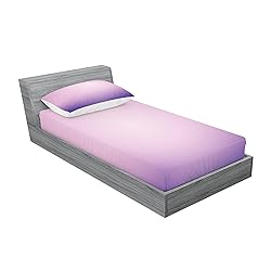 Ambesonne Lavender Fitted Sheet & Pillow Sham