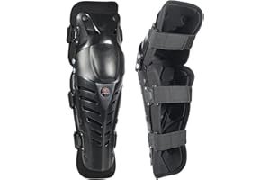RIDBIKER Movable Knee Shin Guard Pads 3 Sections Adjustable Breathable Knee Pads Protector Armor for Motorcycle Cycling Racing Long Leg Sleeve Gear Crashproof 1 Pair