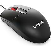 Leegicst Wired Optical Ergonomic Mouse – M102 Cored 3-Button USB Computer Mice for laptops,Chromebook,MacBook,PC Computer (Bl