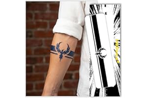 InkDance Semi-Permanent Tattoo, Phoenix Tribal Black Armband, Long Lasting Temporary Tattoos, Waterproof Plant-Based Ink, Las