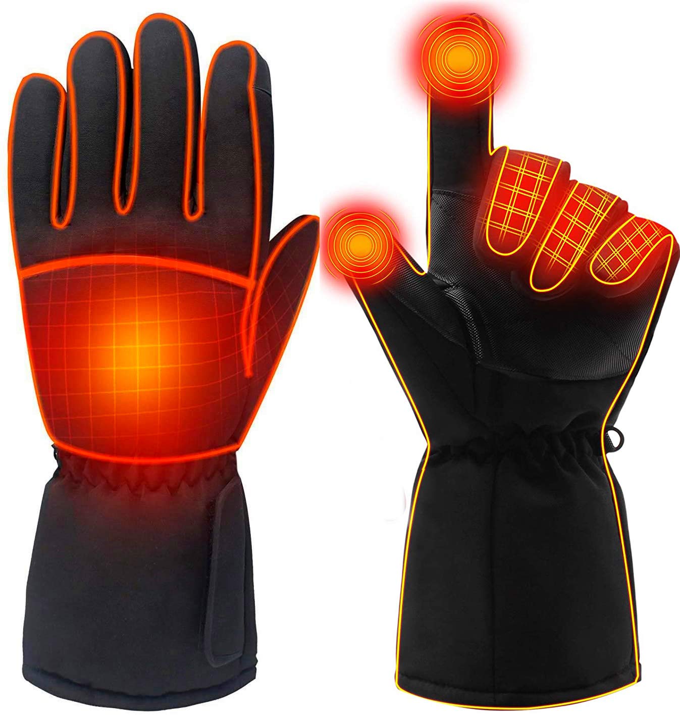 Z-YQL Battery Powered Rechargeable Heated Gloves for Men/Women, Insulated Electric Heating Thermal Gloves for Winter Warmer Outdoor Camping Hiking