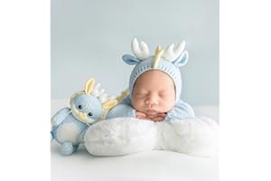 Handprops Newborn Photography Props Dragon Style Photo Posing Outfits, (Fits for 0-20 Days Baby) Crochet Knitted Romper and Hat,Newborn Photography Accessories for Posing (Romper + Hat)