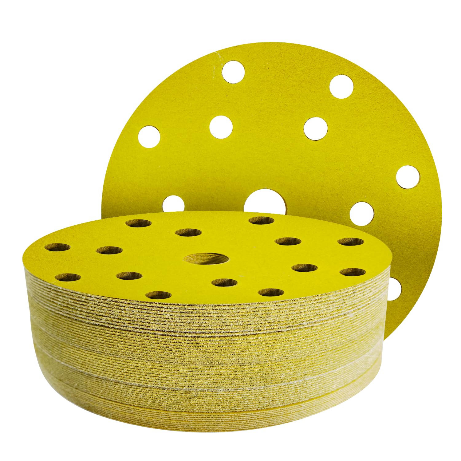 GZKTY Pack of 50 Sandpaper 150 mm - Professional Grit 400 Sanding Discs - 15 Hole for Random Orbital Sander - Aluminium Oxide Abrasive Car Dry Sanding Sand — image 1
