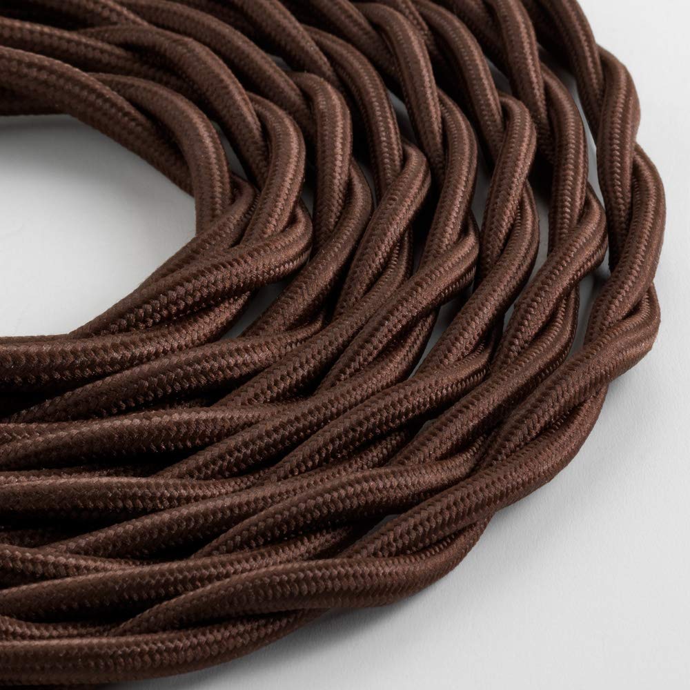 Klartext - Braided Textile Cable LUMIÈRE TV/LAN, Brown, 5mt.|Warning: Antenna Cable and Phone Together!