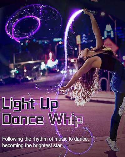 6ft LED Fiber Optic Whip Dance, USB Rechargeable, Colors,
