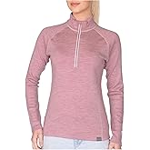 MERIWOOL Women’s Half Zip Base Layer Top 400g Heavyweight Merino Wool Sweater