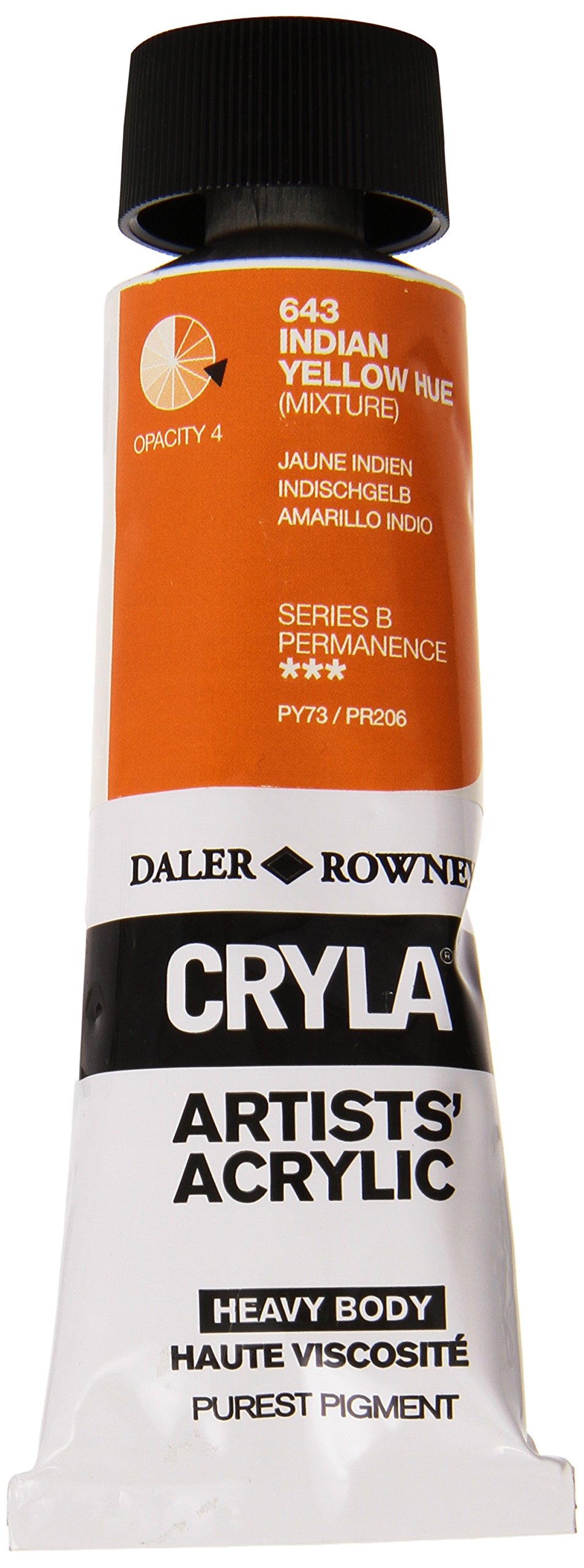 Daler-Rowney Cryla Acrylic 75 ml Indian Yellow Hue, Professional Artists