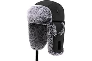 FUOITA Baby Toddler Trapper Hat Kids Adjustable Ushanka Waterproof Winter Aviator Hat for Boys 1T-8T