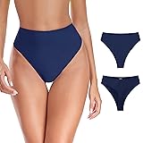 RELLECIGA Women's Navy Blue High Waisted High Cut