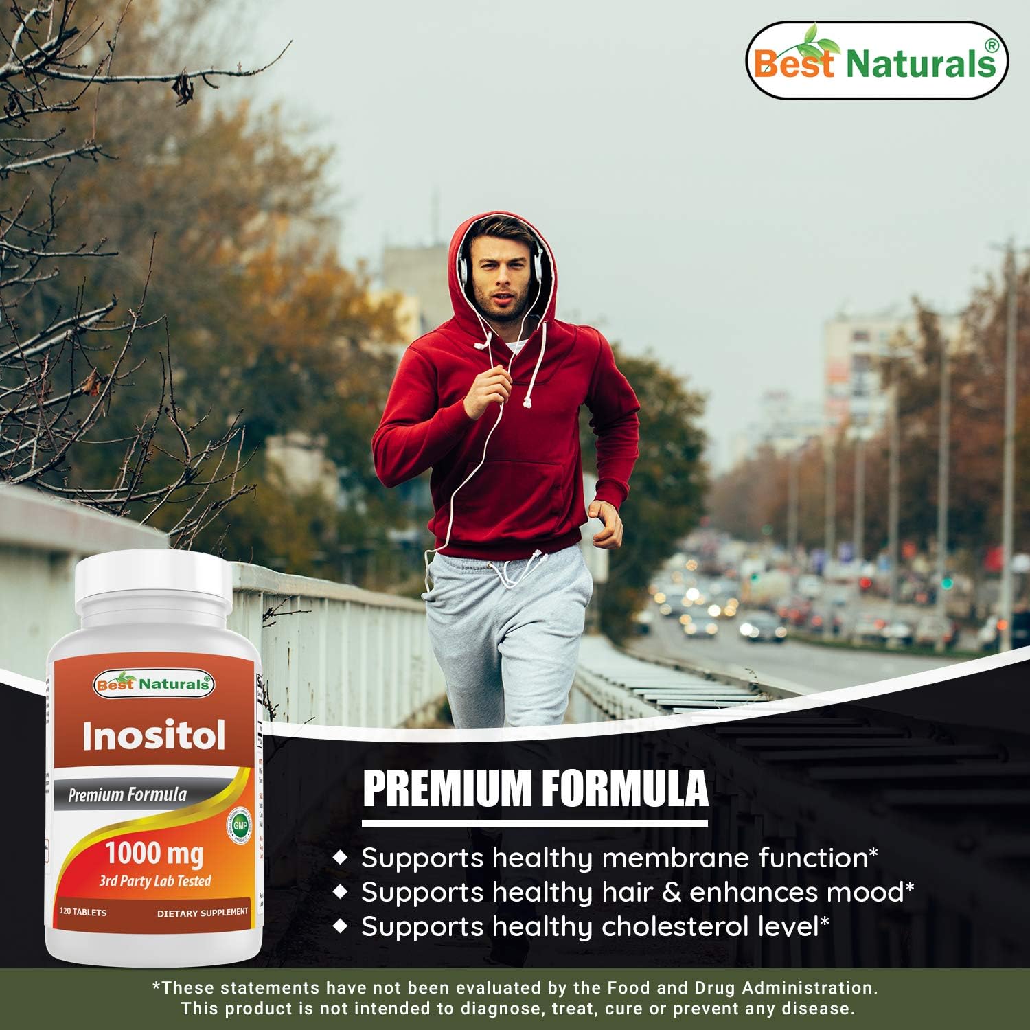 Best Naturals Inositol 1000mg 120 Tablets - Also Called Vitamin B8 - Image 5