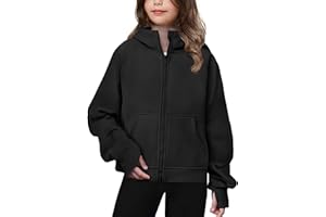 Arshiner Girls Zip Up Hoodies Teen Hooded Sweatshirts Fleece Jackets Kids Fall Fashion Outfits Winter Clothes