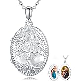 Dorunmo Personalized Heart Locket Necklace That Holds 2 Picture 925 Sterling Silver Custom Lockets Pendant Memorial Jewelry Gifts for Mom Sisters