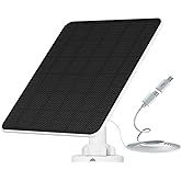 6W Solar Panel for Security Camera, USB Solar Panel Compatible with Rechargeable Battery Powered Camera, Solar Panel with 9.8