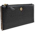 Tory Burch Womens 139540 Blake Pebble Leather Colorblock Slim Envelope Wallet, (006 Black/Sand)