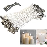 Cotton Wicks for Candle Making, Prewaxed Low Smoke Natural Candle Wicks Bulk, Gift for Makers (6 Inch, 120, Pieces)