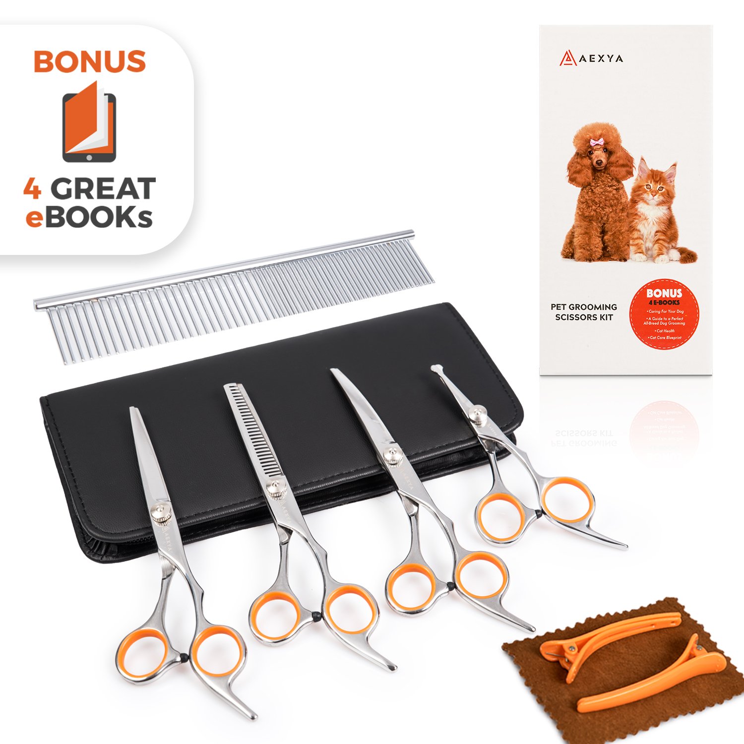Premium dog grooming scissors kit Stainless steel grooming tools set