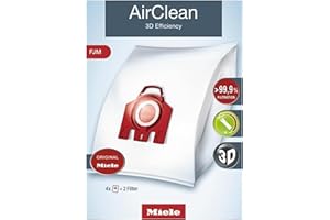 Miele Air Clean 3D Efficiency Dust Bag, Type FJM, 4 Bags and 2 Filters - F/J/M - White