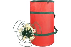 Sattiyrch Christmas Light Storage Bag - with 4 Metal Reels to Store A Lot of Holiday Christmas Lights Bulbs, Tear Proof 600D Oxford Fabric, Reinforced Stitched Handles