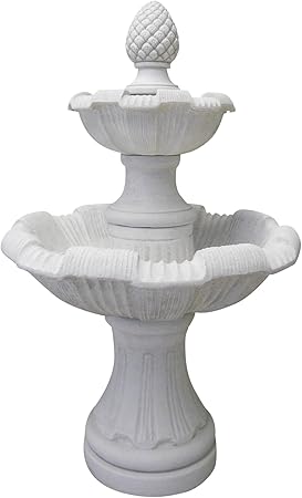Fantasieco Gartenbrunnen Massa I Garten Deko Stein Brunnen Marmor Weiss Amazon De Garten