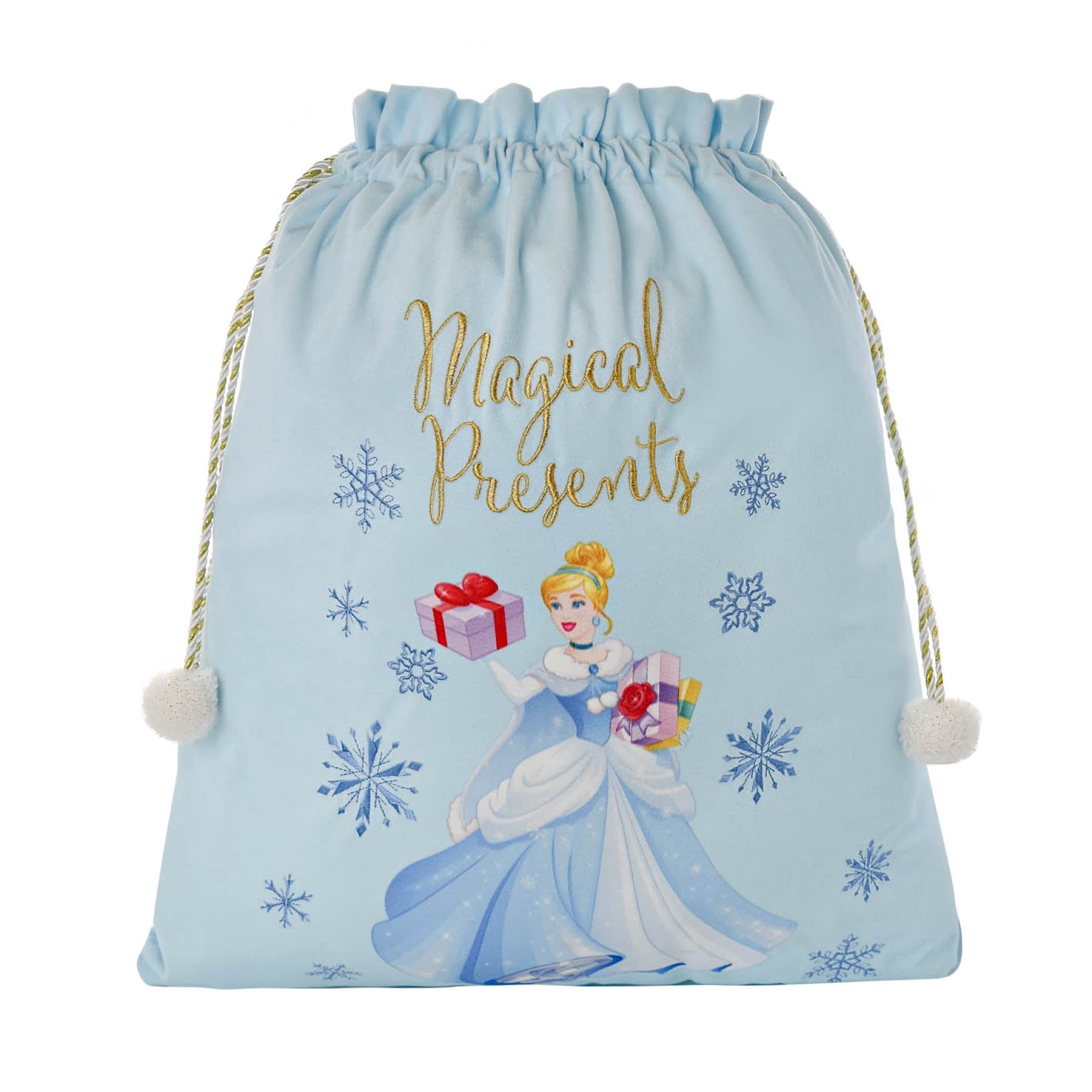 Luxury Velvet Disney Christmas Sack for Presents/Gifts - Cinderella Blue 1731