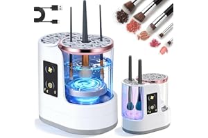 Poputra Electric Makeup Brush Cleaner Machine With Drying Function, Smart Touch Control, USB Charging, Detachable Automatic Cleaner Brushes Cleaner Tool for Beauty Makeup Brush Set, Contour, Eyeshadow