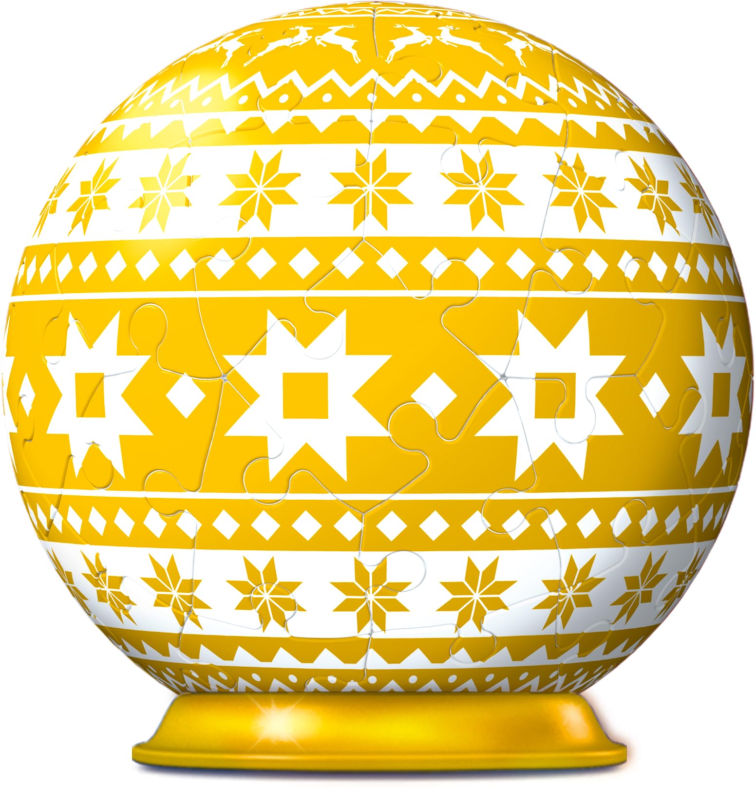 Ravensburger Yellow Festive Christmas Tree Bauble Decoration 3D Jigsaw Puzzle Ball for Kids Age 6 Years Up - 54 Pieces - No Glue Required