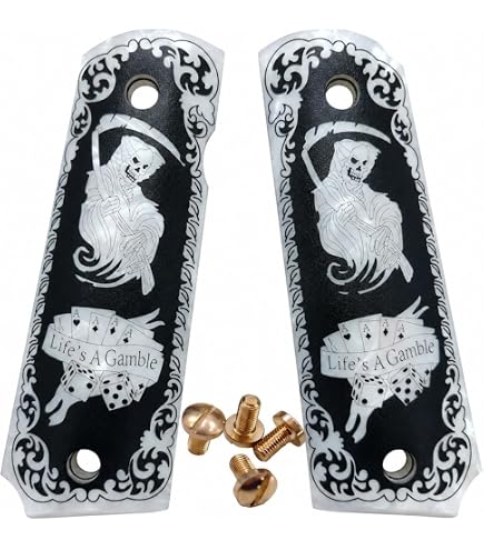Amazon.com: 1911 Gun Grips Santa Muerte Grim Reaper Cacha : Sports