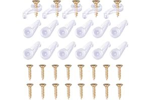 100 Packs Glass Door Retainer Clips Kit, Plastic Glass Panel Clips Mirror Clips with Screws for Cabinet Door, Window Dressing