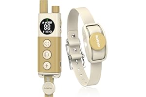 Jugbow Shock Collar for Dogs - 4200FT Remote Training Collar for 15-120lbs Small Medium Large Dog, LED Light & Waterproof Electric Collars with 3 Training Mode for All Breeds (Beige)