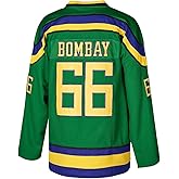 Youth Ice Hockey Jersey Mighty Ducks Movie Jersey Kids Shirts Green/White