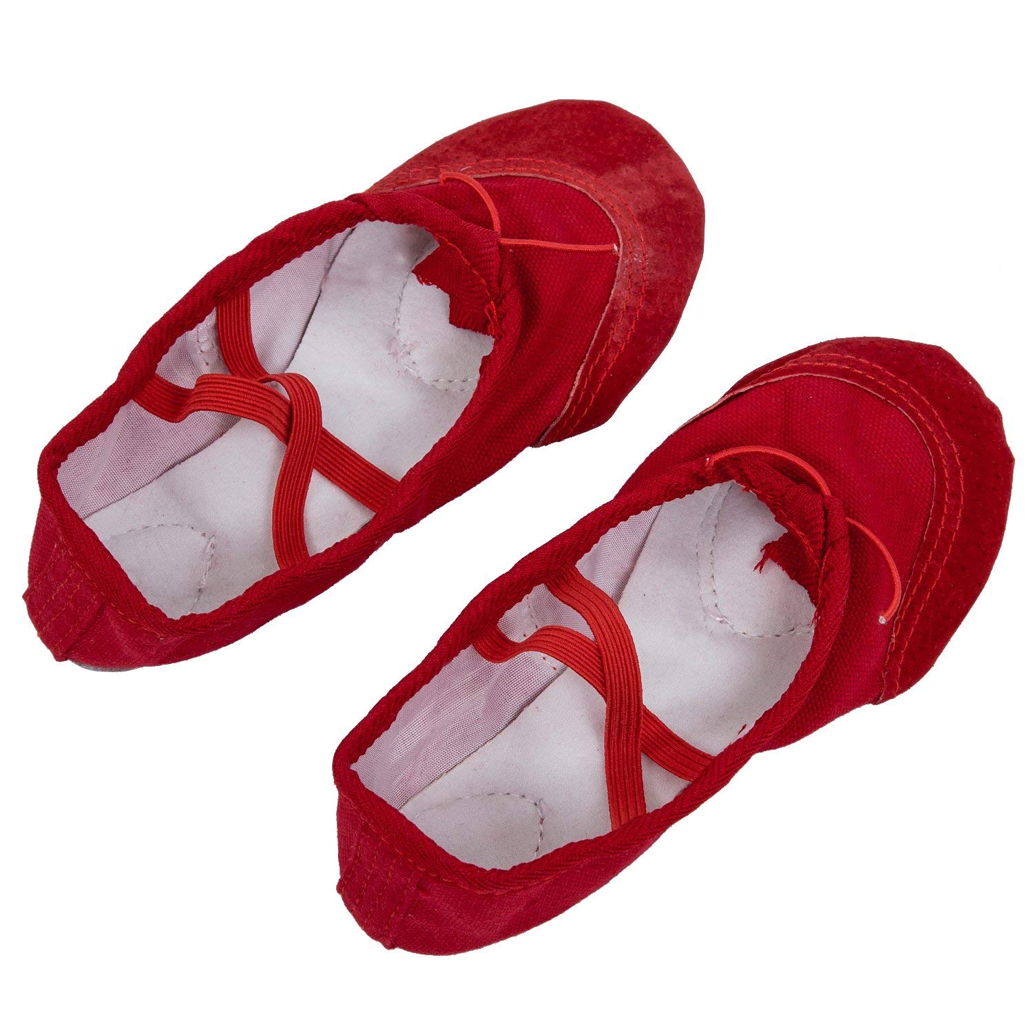 SODIAL(R) Girl's Ballet Flat Dance Shoes for Kids UK Size 11 Red