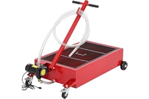 Garvee Oil Drain Pan, 25 Gallon Low Profile Oil Drain Pan with 110V Electric Pump, Oil Change Pan with 8.2 Ft Hose & T Foldin