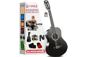 PYLE 30" Classical Acoustic Guitar Kit- 1/4 Junior Size, for Students Youth Girls Boys Beginners, w/Nylon Strings, Includes A