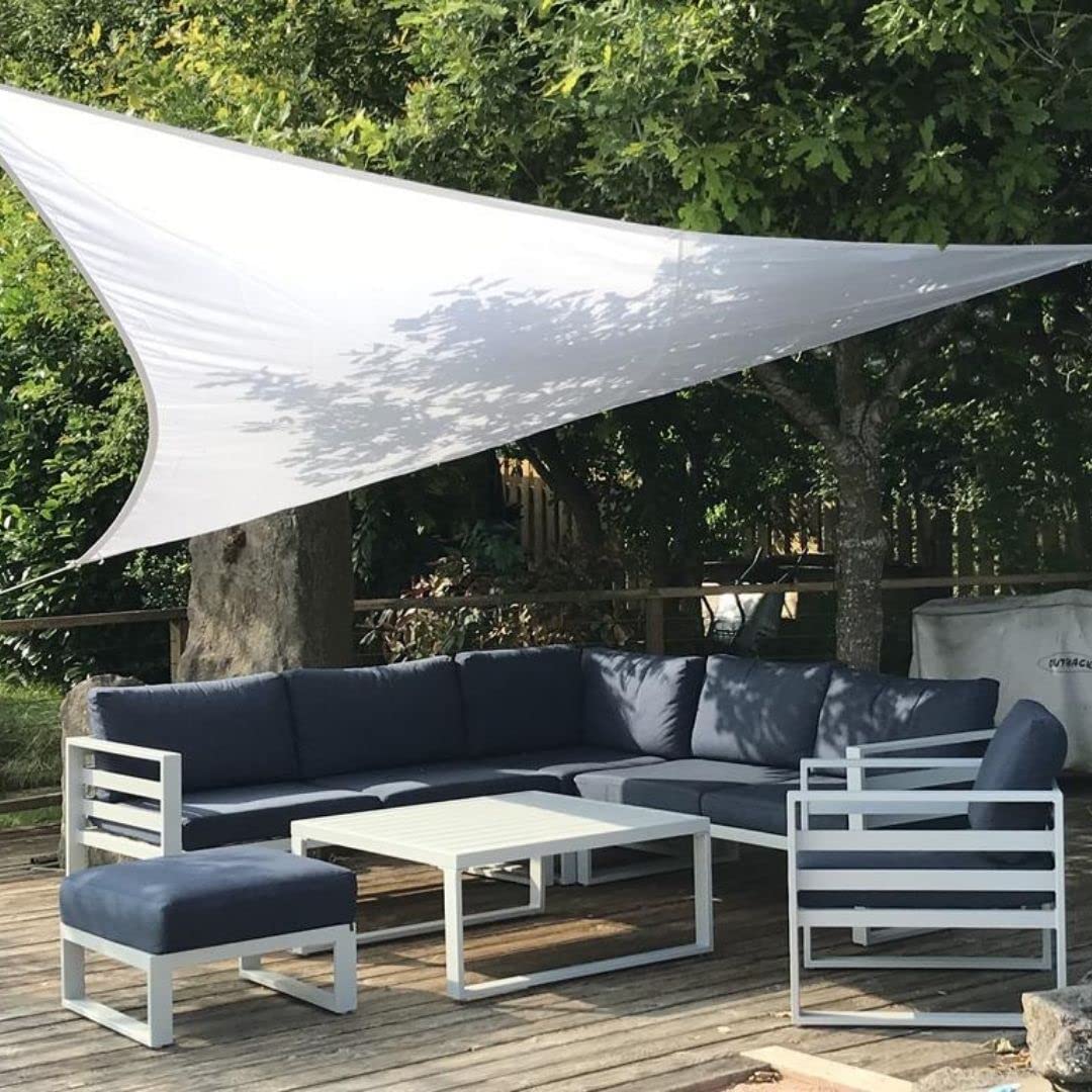 Clara Shade Sails - White Triangle 4m Sun Shade Sail, Conservatory Sail Shades, Pergola Canopy, Garden Sail Canopy Waterproof, Patio Gazebo, Tent, Outdoor Sun Sail Shade, Garden Awning
