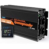 EDECOA inversor 12v 220v ONDA PURA convertidor de corriente 1500w con 2x USB y MANDO A DISTANCIA Transformador 12v 230v 1500w y pico momentaneo 3000w